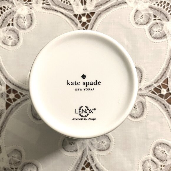 KATE SPADE, New York, Black Polka-Dot Cup/Container, Lenox Porcelain - Picture 4 of 4